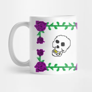 Skulls and purple roses Mug